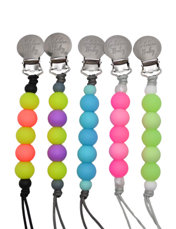 Glow in the Dark Pacifier Clip // Pink