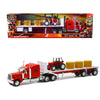 NewRay Peterbilt 389 Playset with Hay & Farm Tractor, 1/32 Scale, Red, Model 10293A, Plastic