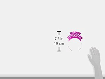 Creative Converting Foil Tiaras 4/Pkg, Happy Birthday Assorted Colors