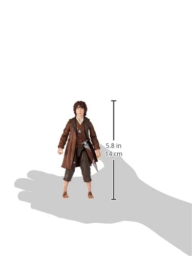 Diamond Select Toys Frodo 4-Inch Action Figure, Brown, Plastic, Model AUG209134, 16 Points of Articulation, The Lord of The Rings Series 2