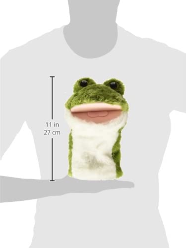 Aurora® Interactive Hand Puppet Frog Stuffed Animal - Storytelling Adventures - Playful Learning - Green 10 Inches