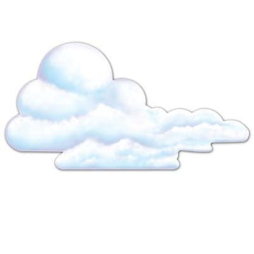 Beistle Cloud Cutout Party Accessory, 29" Multi Color Cardboard, Model 55242