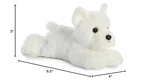 Aurora Mini Flopsie Windsor Westie Stuffed Animal, White, 8 Inches, Polyester, Model 31768, Adorable Small Plush Toy
