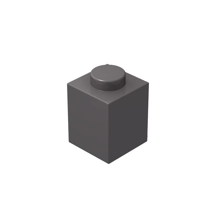 Classic Brick Block Bulk, Dark Gray Bricks 1X1, Building Bricks Flat 100 Piece, Compatible With Lego Parts And Pieces: 1X1 Dark