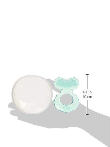 Nuby Silicone Teethe-Eez Teether With Bristles, Includes Hygienic Case, Aqua (Count Of 2)…