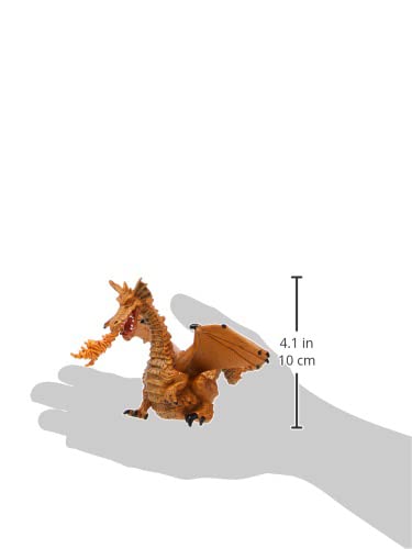 Papo -Hand-Painted - Figurine -The Enchanted World -Gold Dragon With Flame -39095 - Collectible - For Children - Suitable For Boys And Girls - From 3 Years Old