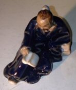 Bonsai Boy Ceramic Figurine Man Reading Book