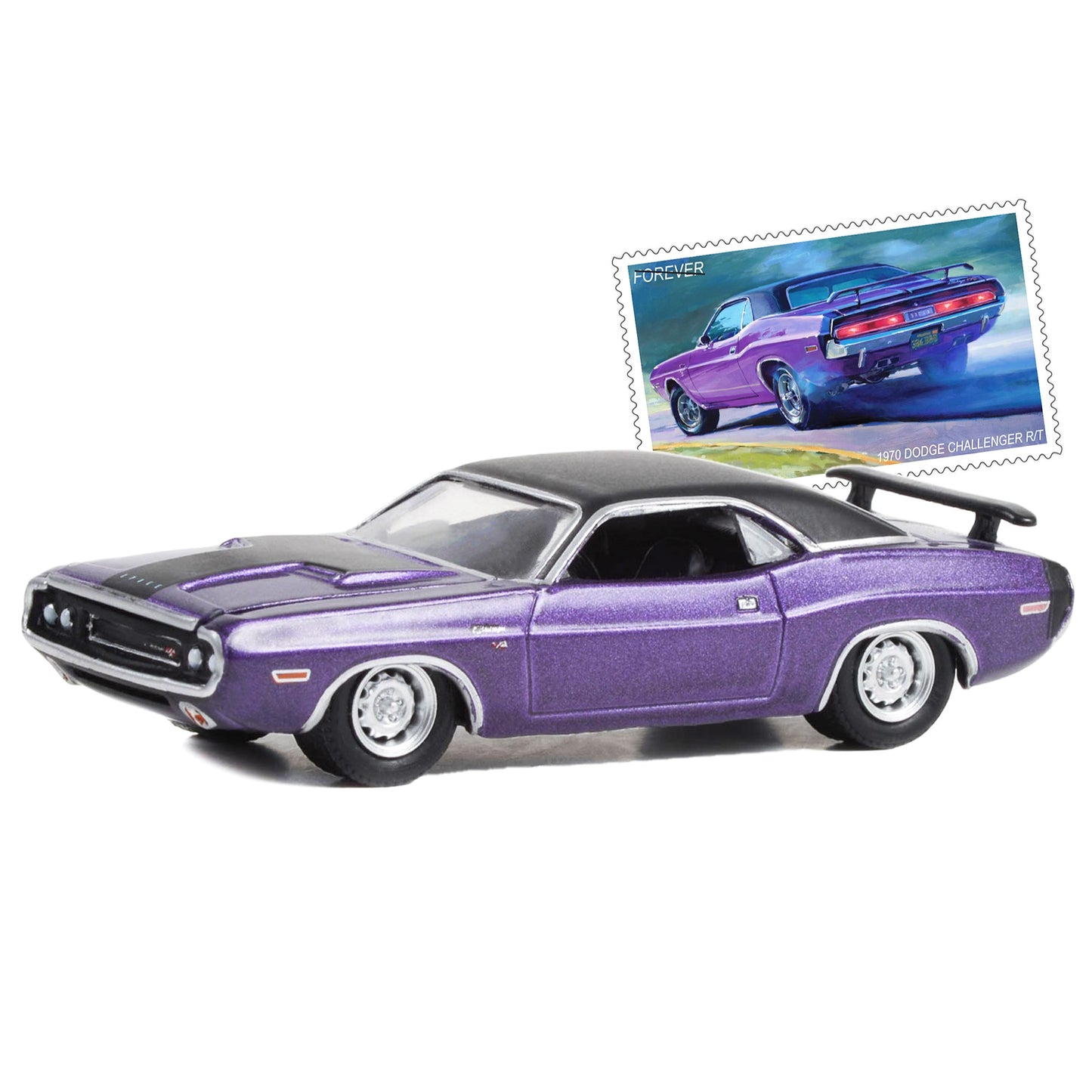 1970 Dodge Challenger R/T Purple Metallic With Matt Black Top Usps (United States Postal Service) ''2022 Pony Car Stamp Collecti