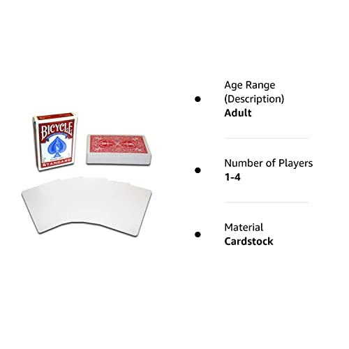 Merz67 LLC Bicycle Magic Gaff Playing Card Deck - Blank Face Red Back - Cardstock Material