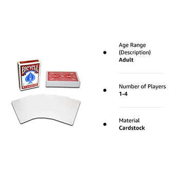 Merz67 LLC Bicycle Magic Gaff Playing Card Deck - Blank Face Red Back - Cardstock Material