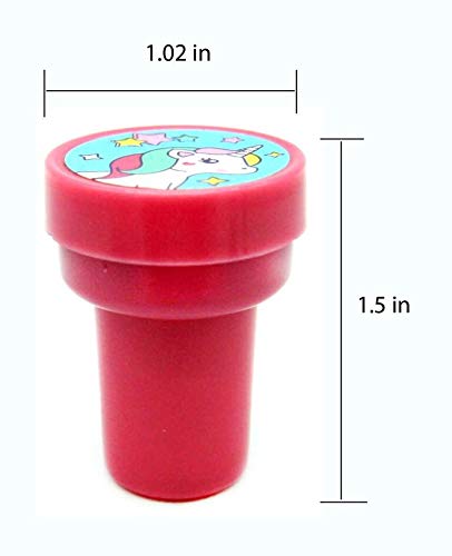 TINYMILLS Unicorn Stampers Set - 24 Pcs, Plastic & Rubber, 1.5 x 1 inches, Creative Fun for Kids