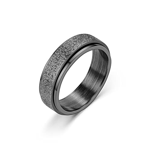 Vcmart Spinner Ring For Women Anxiety Relief 4Pcs 6Mm Stainless Steel Sand Blast Glitter Finish Rose Gold Silver Rainbow Black C
