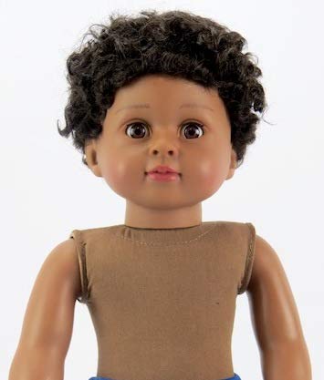 American Fashion World 18-Inch 'Isaac' African American Vinyl Posable Boy Doll with Dark Brown Hair | Undressed Doll | enhanced Quality & Design