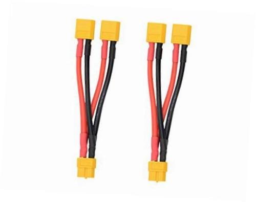 FLY RC 2pcs XT60 Parallel Battery Connector Cable Extension Y Splitter for DJI Phantom RC Mode Helicopter Quadcopter