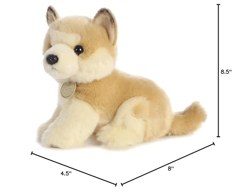 Aurora® Adorable Miyoni® Akita Puppy Stuffed Animal - Lifelike Detail - Cherished Companionship - Brown 9 Inches