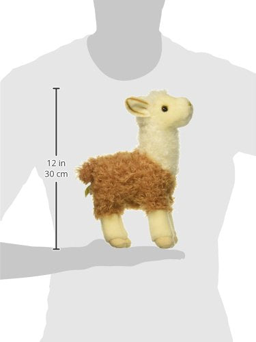 Aurora® Realistic Miyoni® 2 Tone Llama Stuffed Animal - Lifelike Detail - Cherished Companionship - Brown 12 Inches