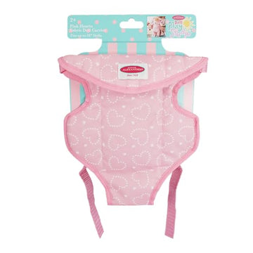 Madame Alexander Doll Accessories, Fabric Doll Carrier, Pink Hearts