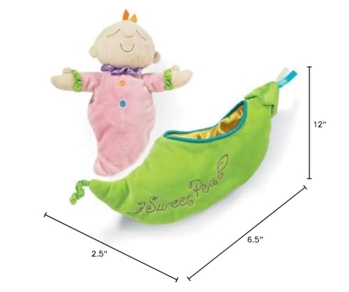 Manhattan Toy Snuggle Pod Sweet Pea Doll - 10" Cozy Sleep Sack, Multicolor, Ages 6 Months+ - Model 205180