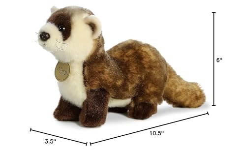 Aurora® 10.5 Realistic Miyoni® Black Footed Ferret Stuffed Animal - Lifelike Detail, Brown Color, Cherished Companionship