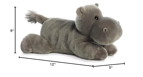 Aurora Adorable Flopsie Howie Hippo Stuffed Animal - Playful Ease - Timeless Companions - Gray 12 Inches