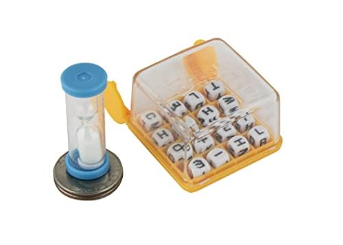 World's Smallest Boggle Game - Miniature 2-Player Puzzle, Multi-Color, Plastic, Model 5061