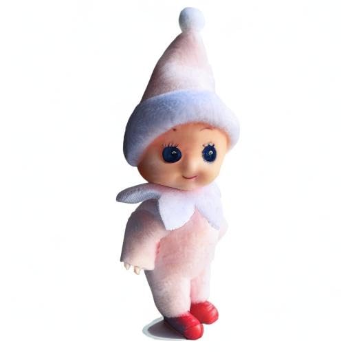 WULEEUPER Tiny Baby Elf Doll | Christmas Miniature Elf Decoration | Newborn Gift | Baby Grow Elf Dolls with Feet and Shoes (Pink)