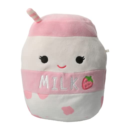 Squishmallows Kellytoy 2022 7'' Strawberry Milk - Includes Stickers, Multicolor