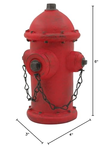 Ornerx Fire Hydrant Money Box Resin Piggy Bank 6''