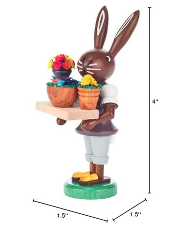 Alexander Taron 224-517 Dregeno Easter Figure-Bunny Florist-4 H W x 1.5 D, Brown