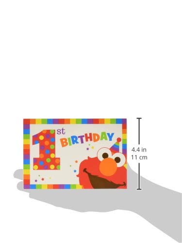 Amscan Sesame Street Elmo Turns One Postcard Invitation. 8ct, Multicolor, 4 1/4 x 6 1/4 (491835)