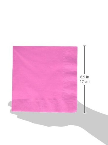 Amscan Bright Pink Luncheon Napkins-100 Pcs, 6 1/2' X 6 1/2'