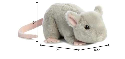 Aurora Mini Flopsie Mouse Stuffed Animal - Gray, 7 Inches, Polyester, Model 31731 - Perfect for Kids and Families