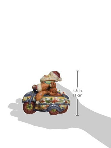 G.Debrekht 51205 Derevo Collection Santa On Motorbike Surprise Box 5 In.
