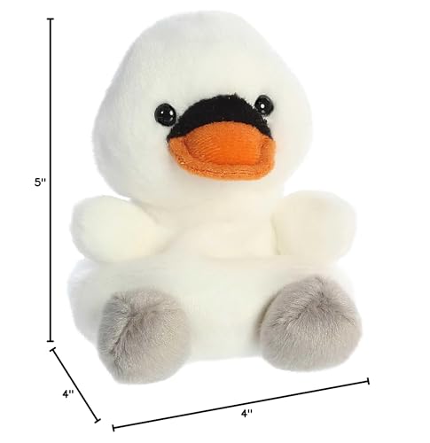 Aurora Adorable Palm Pals Alina Swan Stuffed Animal - 5" White Polyester Collectible Toy