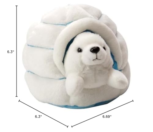 Wild Republic Harp Seal Plush, Stuffed Animal, Plush Toy, Gifts For Kids, W/ Igloo, 6 Inches