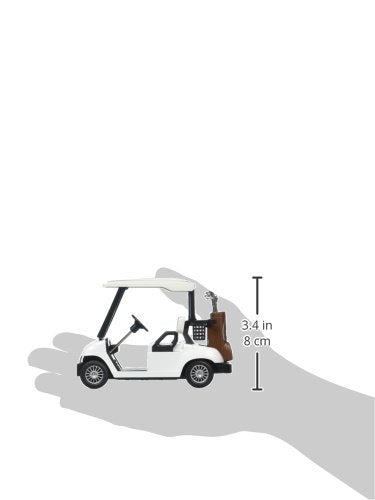 KinsFun Die Cast Metal Golf Cart Toy Car - White, 4½" Pullback Action, Durable Plastic