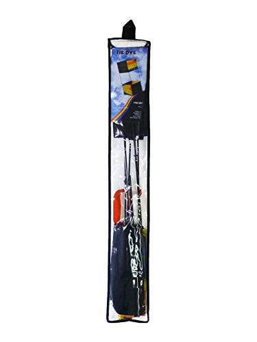 In The Breeze 3071 — Tie Dye Double Box Kite — Easy-Flying, Single-Line Colorful Kite; Kite Line Included