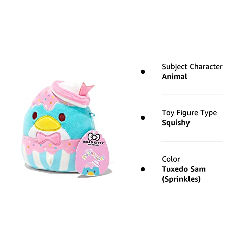 Squishmallow Official Kellytoy Sanrio Squad Squishy Stuffed Plush Toy Animal (Tuxedo Sam (Sprinkles), 5 Inches)