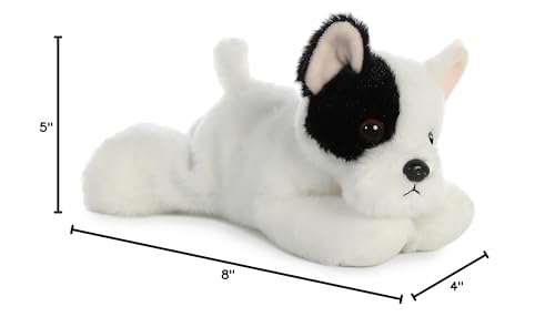 Aurora Adorable Mini Flopsie French Bulldog Stuffed Animal, 8" White, Polyester - Model 31745, Playful Design, Timeless Companion