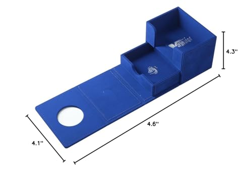 Gamegenic Cardfight!! Vanguard Nation'S Vault | Premium Deck Box | Holds Up To 50 Double-Sleeved Cards | Extra Drawer For Power Counters And Accessories | Dark States - Blue Color | Made