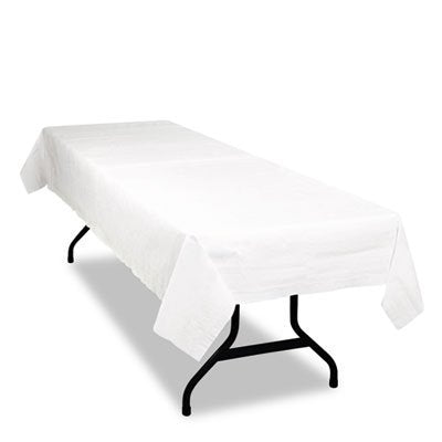 Tablemate Table Set Poly Tissue Table Cover - 108 X 54 - 6/pack - Poly, Tissue - White
