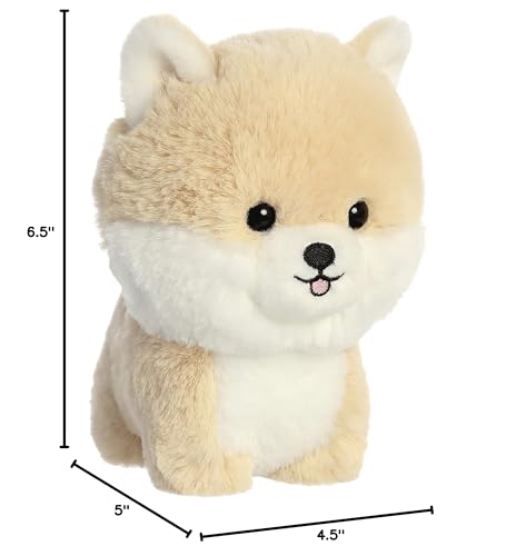 Aurora Playful Teddy Pets Pomeranian Stuffed Animal, Brown, 6.5 Inches, Polyester, Model 02555 - Perfect for Endless Play