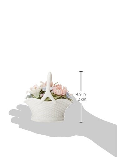 Cosmos 80089 Fine Porcelain Flower Basket Musical Figurine, 4-7/8-Inch , White