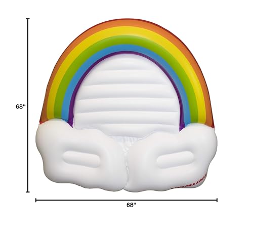 Swimline Rainbow Island Pool Inflatable Ride-On, White, 68''/64''/16''