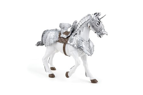 Papo Medieval Fantasy Horse in Armour Figurine, Collectible Toy for Children, Multicolor, Model 39799, Suitable for Ages 3 and Up