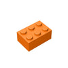 Classic Bulk Brick Block 2x3, 100 Piece Orange Brick 2x3,Compatible with Lego Parts and Pieces 3002, Creative Play Set - Compati