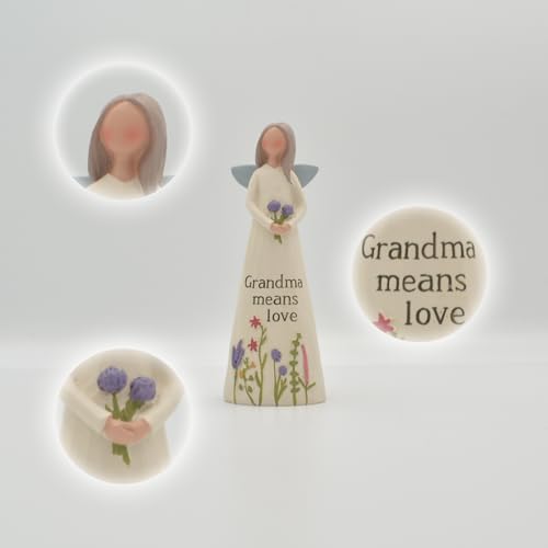 Blossom Bucket Feather & Grace Hand Painted Resin Decorative Figurine - Grandma Means Love Figurine