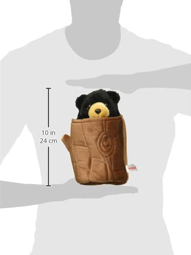 Aurora® Interactive Hand Puppet Black Bear Pop Up Puppet Stuffed Animal - Storytelling Adventures - Playful Learning - Black 10 Inches