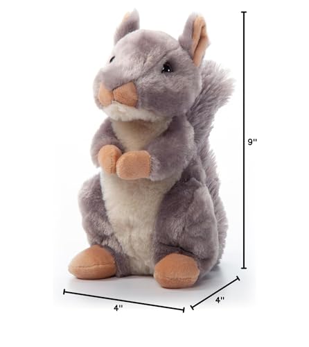 The Petting Zoo Squirrel Stuffed Animal Plushie, Gifts For Kids, Wild Onez Wildlife Animals, Grey Squirrel Plush Toy 9 Inches