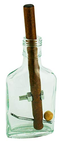 Project Genius Grecian Glass Bottle Puzzle - Logic Brain Teaser for Adults & Kids, 8"x4.5", Metal, Wooden, Model TG004